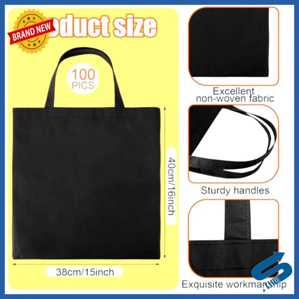 Reusable Fabric Shopping Tote Bags Bulk Set Multipurpose Canvas Cloth Totes